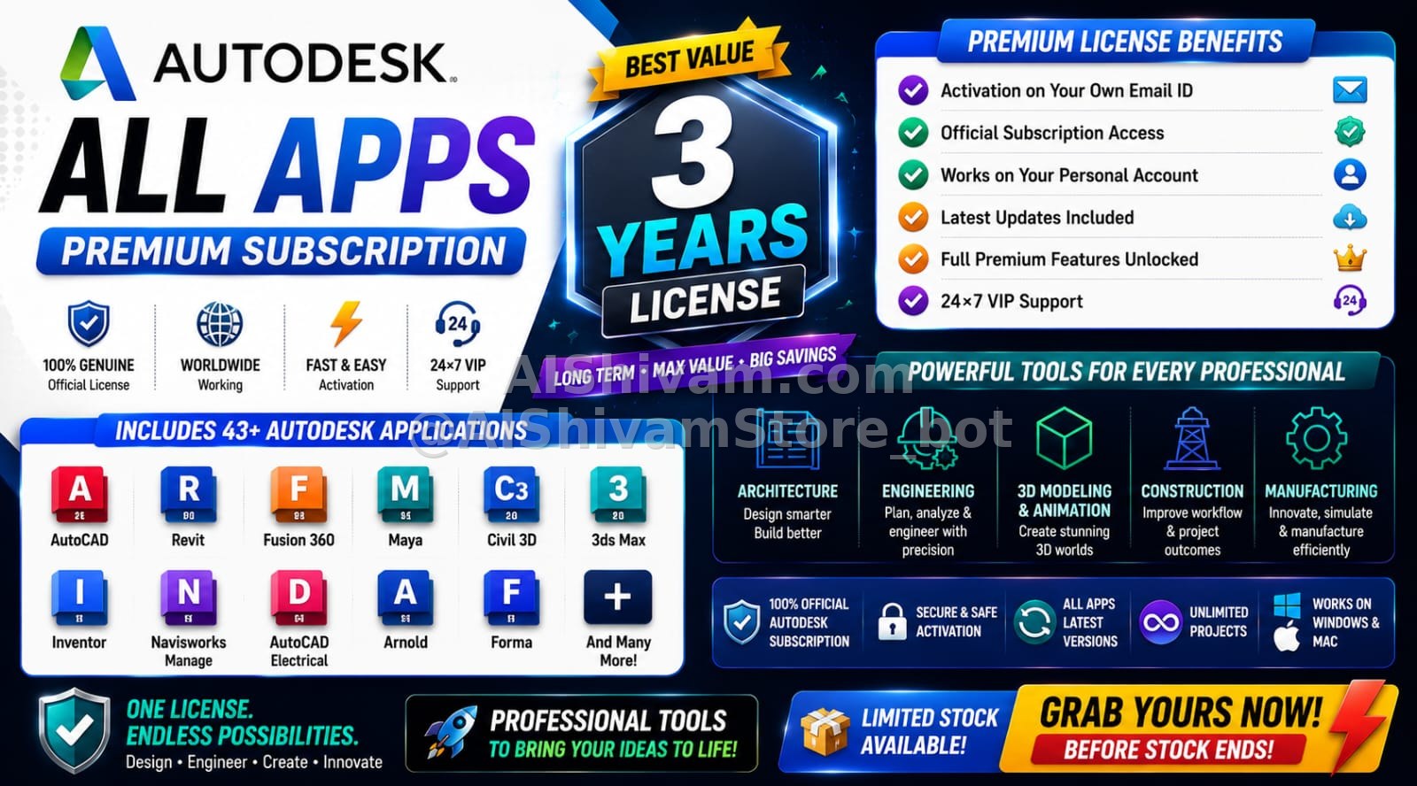 🏗️ Autodesk All Apps – 3 Years License