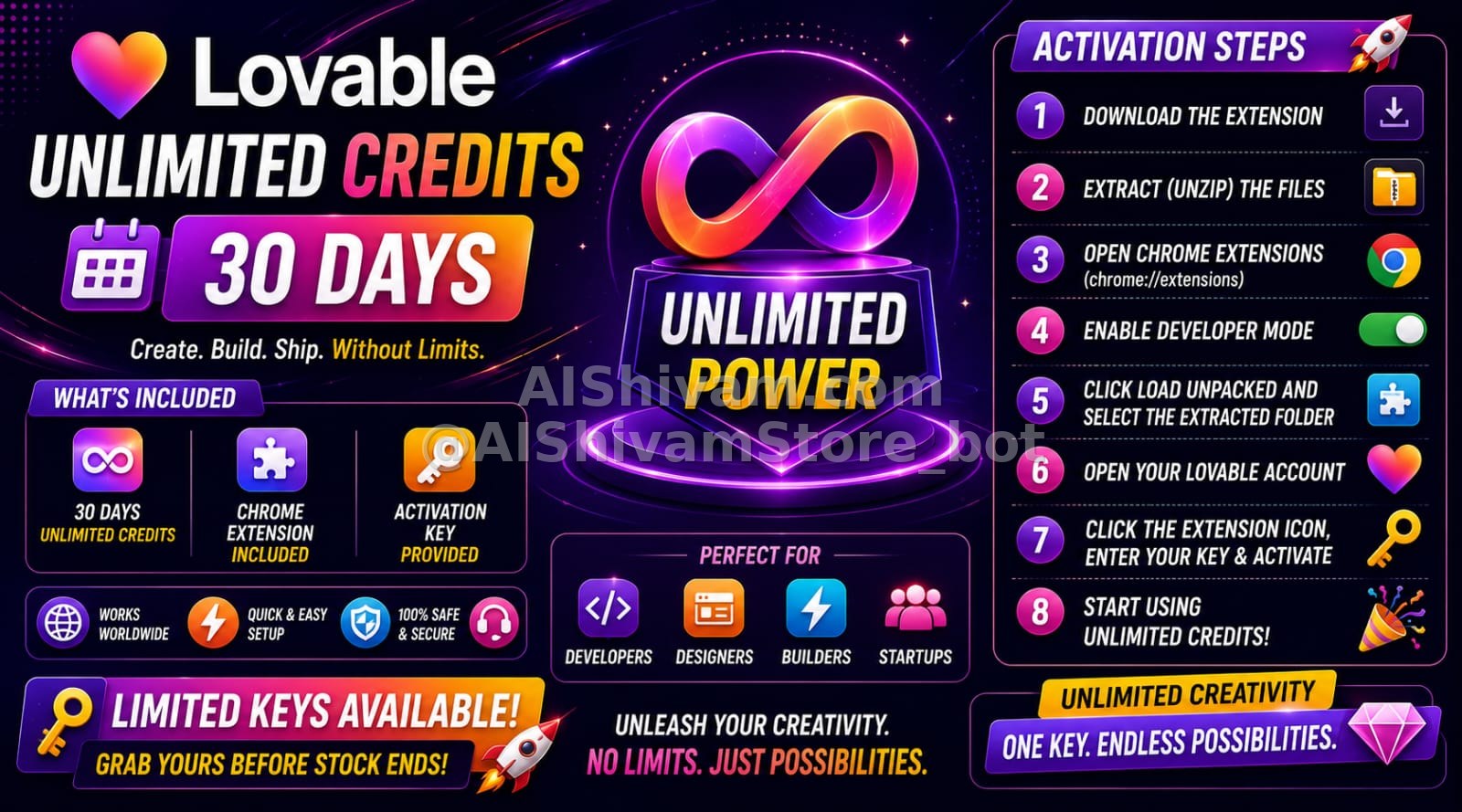 💜 Lovable Unlimited Credits – 30 Days